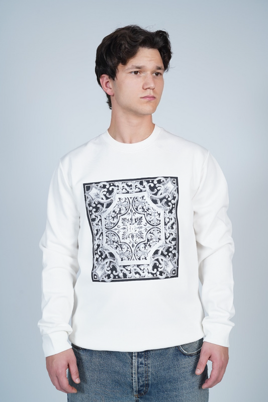Dolce & Gabbana Beyaz Desenli Sweatshirt