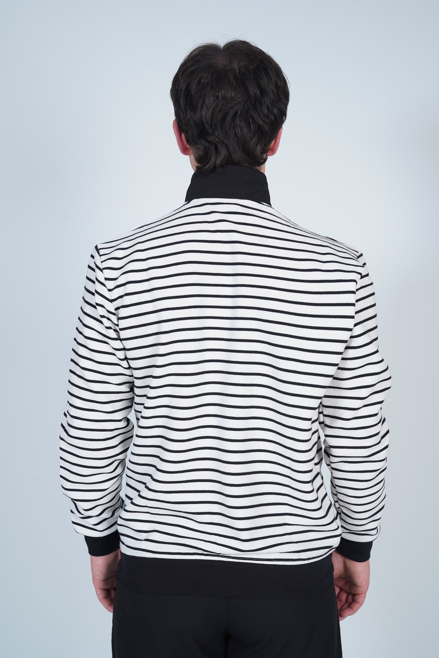 Lacoste Yarım Fermuarlı Dik Yaka Çizgili Uzun Kollu Sweatshirt