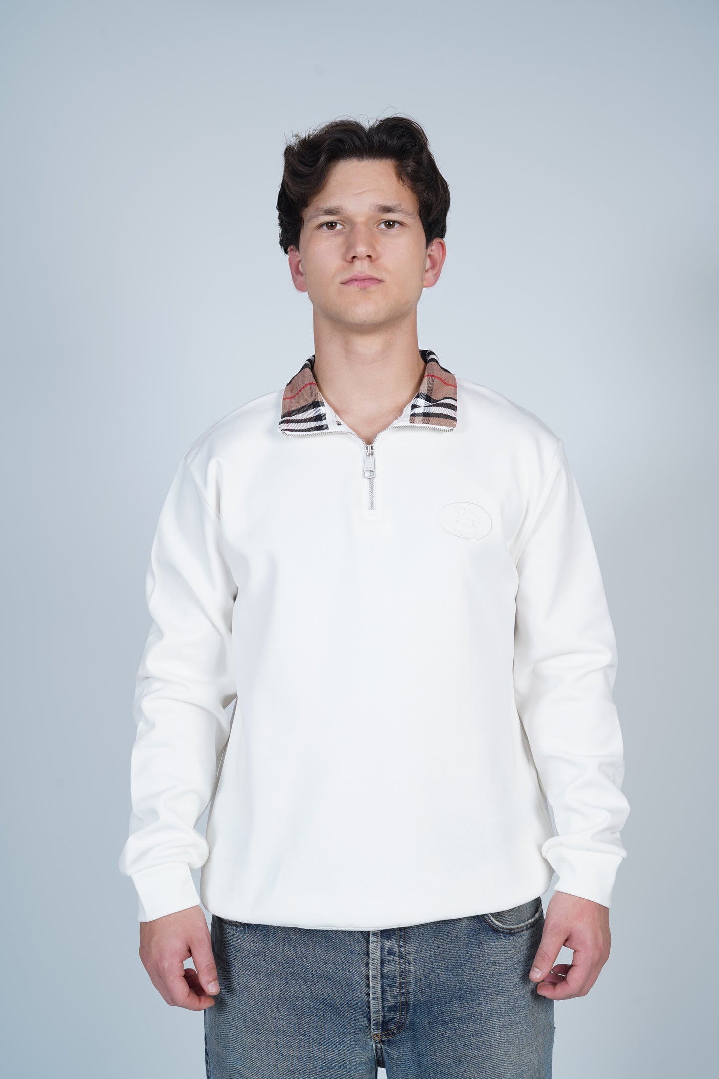 Burberry Yarım Fermuarlı Uzun Kollu Üst