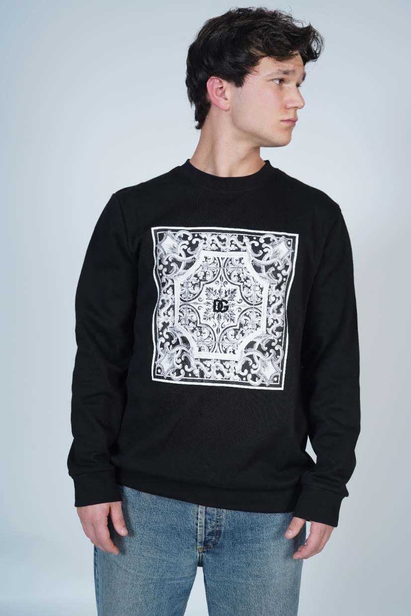 Dolce & Gabbana Siyah Desenli Sweatshirt