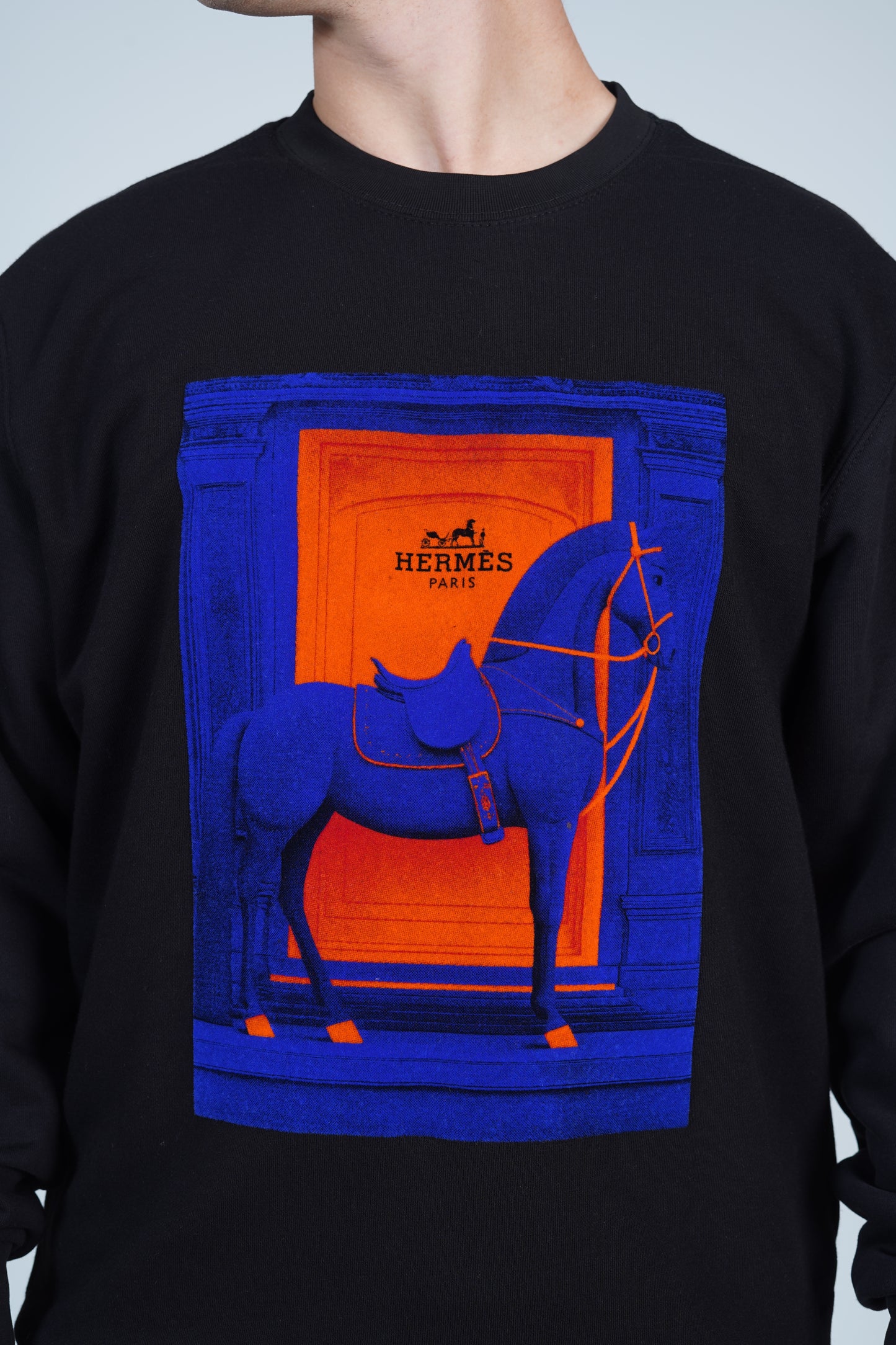 Hermès At Grafikli Bisiklet Yaka Sweatshirt