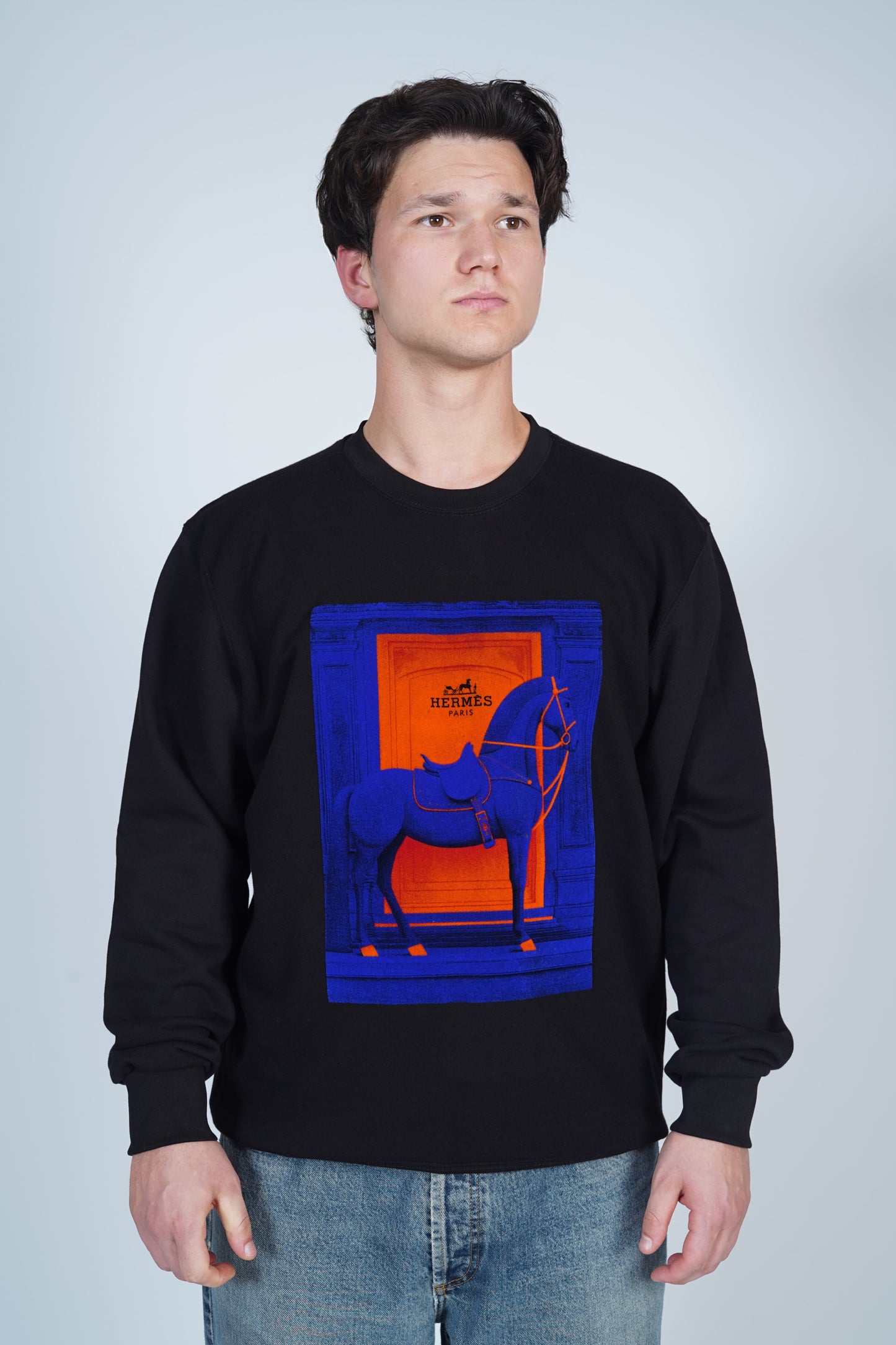 Hermès At Grafikli Bisiklet Yaka Sweatshirt