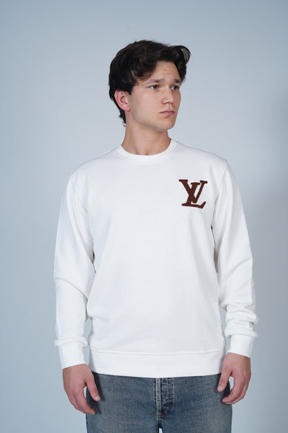 Louis Vuitton Signature Logo Sırt Baskılı Bisiklet Yaka Sweatshirt