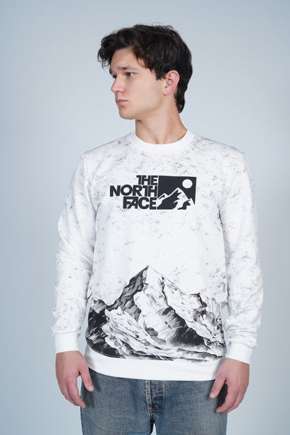 The North Face Bisiklet Yaka Dağ Manzaralı Desenli Sweatshirt