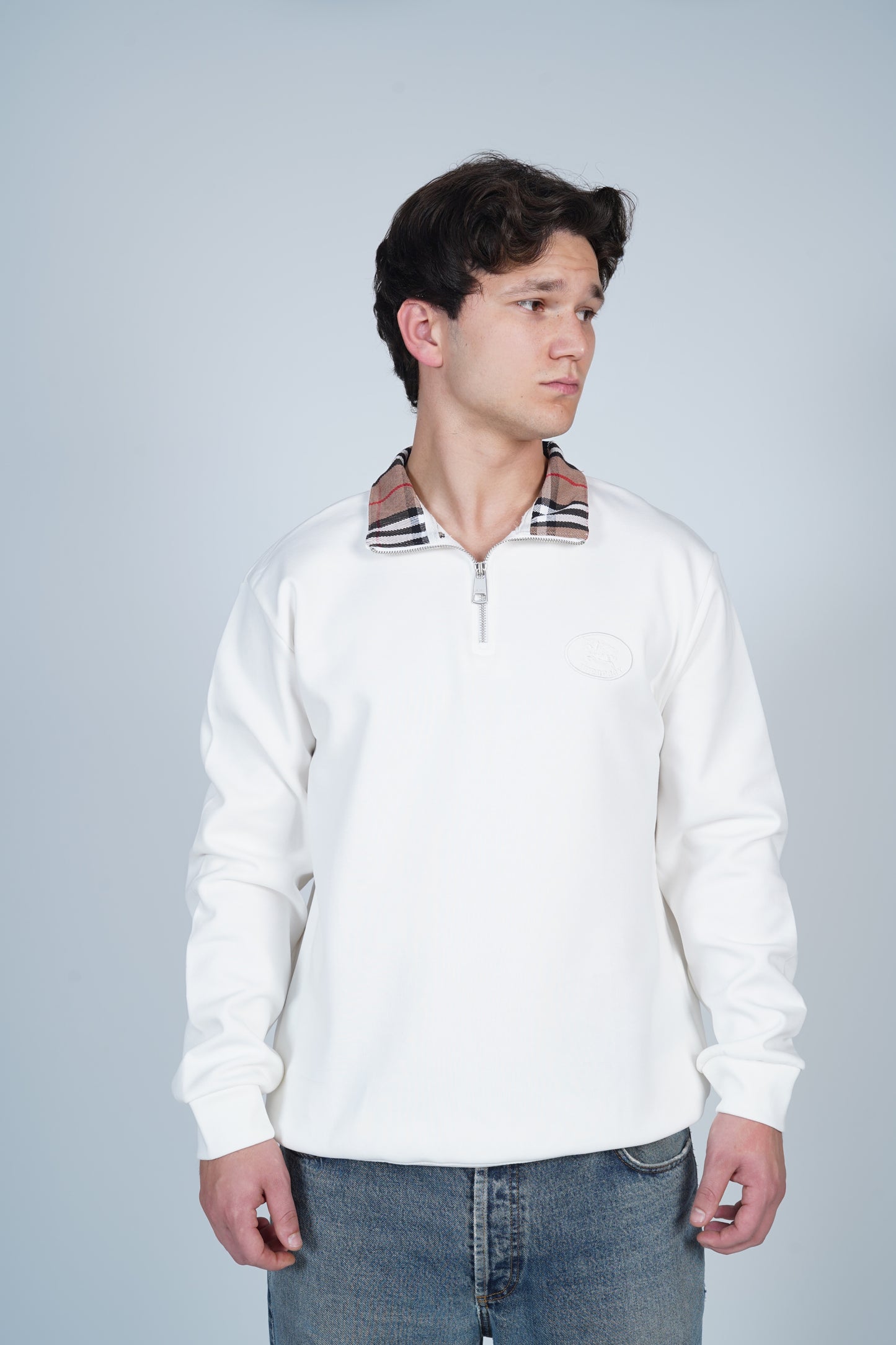 Burberry Yarım Fermuarlı Uzun Kollu Üst