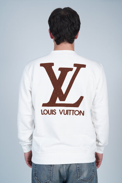 Louis Vuitton Signature Logo Sırt Baskılı Bisiklet Yaka Sweatshirt
