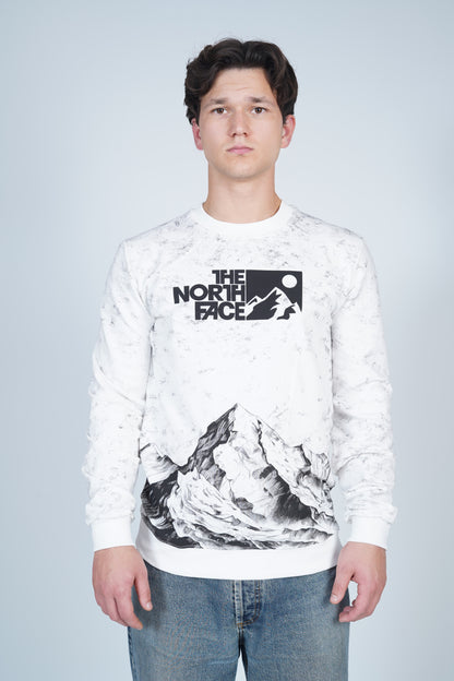 The North Face Bisiklet Yaka Dağ Manzaralı Desenli Sweatshirt